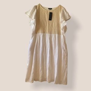 Roolee white tan stripped dress